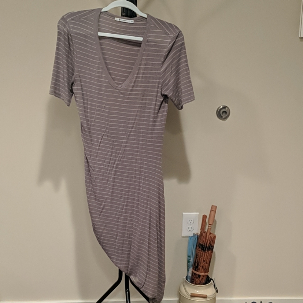 T by Alexander Wang striped knit dress Med